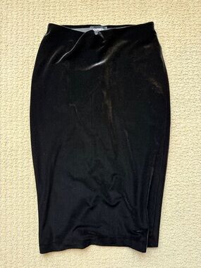 Express Black Velvet Look Pencil Skirt